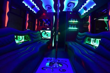 party bus rental laser lights